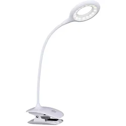 Leselampe Bett Klemme Schreibtischlampe klemmbar Leselampe Akku LED aufladbar, Touchdimmer, 1x LED 3W 120Lm neutralweiß, LxBxH 43x43x49 cm