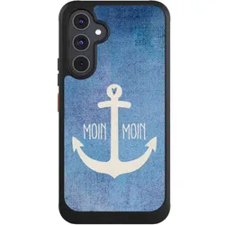 Nivocase Hülle für Samsung Galaxy A54 5G Handyhülle NIVOcore Case Schwarz Anker Blau maritim (Samsung Galaxy A54 5G), Smartphone Hülle, Schwarz