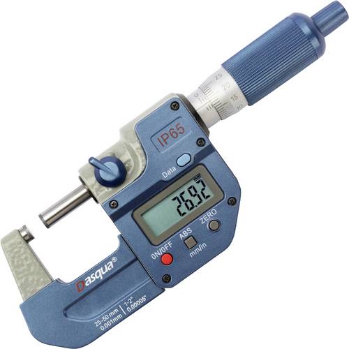 Dasqua 4410-1110-A Neue verbesserte digitale Außenmessschraube IP65 mit doppelten IP67-Chips, Messbereich: 25-50mm