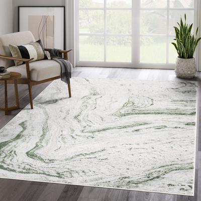 Abani Rugs Abani Atlas Collection ATL180A Abstract Grey Green Area Rug