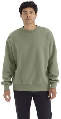 Next Level 9007 Heavyweight Crewneck Sweatshirt in Light Olive size 2XL   Ringspun Cotton