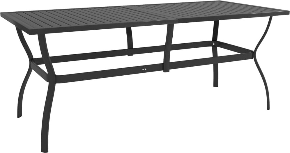 The Living Store Gartentisch Anthrazit 190x80x72 cm Stahl