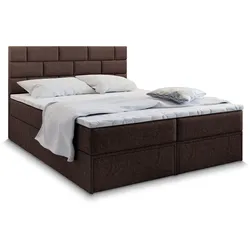 BOXBETT ARINOS 140x200 cm mit Matratze und Topper - Braun
