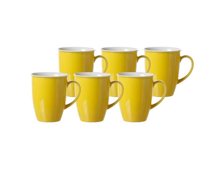Becher RITZENHOFF & BREKER Kaffeebecher Doppio 320 ml 6er Set , gelb, 6 tlg., Porzellan, Trinkgefäße, Becher