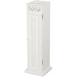 HTI-Living, Badezimmerschrank, Toilettenpapierschrank Weiss Schmaler Badschrank im Landhausstil (19.50 x 19.50 x 65 cm)