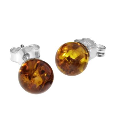 Paar Ohrstecker OSTSEE-SCHMUCK "- Klassisch 8 mm - Silber 925/000 - Bernstein" Gr. 8, silber (silber 925, silberfarben, weiß), Ohrringe, Damen, 8, Silber 925 (Sterlingsilber)