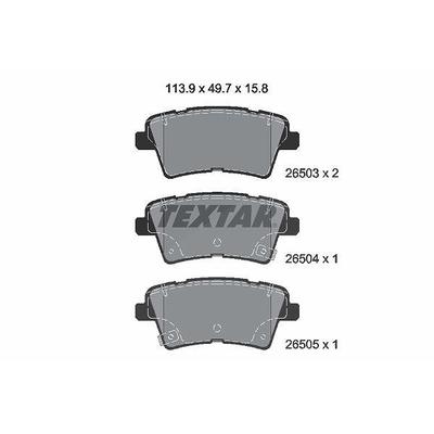 Textar Bremsbelagsatz, Scheibenbremse [Hersteller-Nr. 2650301] für Kia