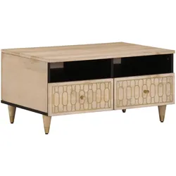 Décoshop26 - Moderner Design-Couchtisch mit geschnitzten Motiven 80 x 54 x 40 cm massives Mangoholz DEC037175
