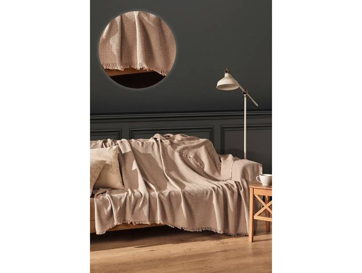 Tagesdecke Tiare - Recycelte Baumwolle - Beige - Luxusbetten24