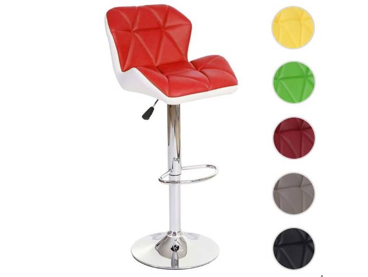 Tabouret de bar MCW-A92 simlicuir rouge