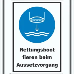 HB-Druck Rettungsboot fieren beim Aussetzvorgang Aufkleber A5 (148x210mm)