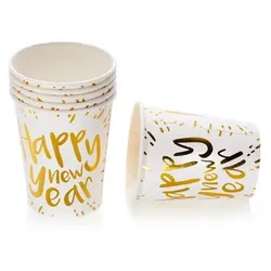 Pappbecher "Happy new Year", 250 ml, 6 Stück