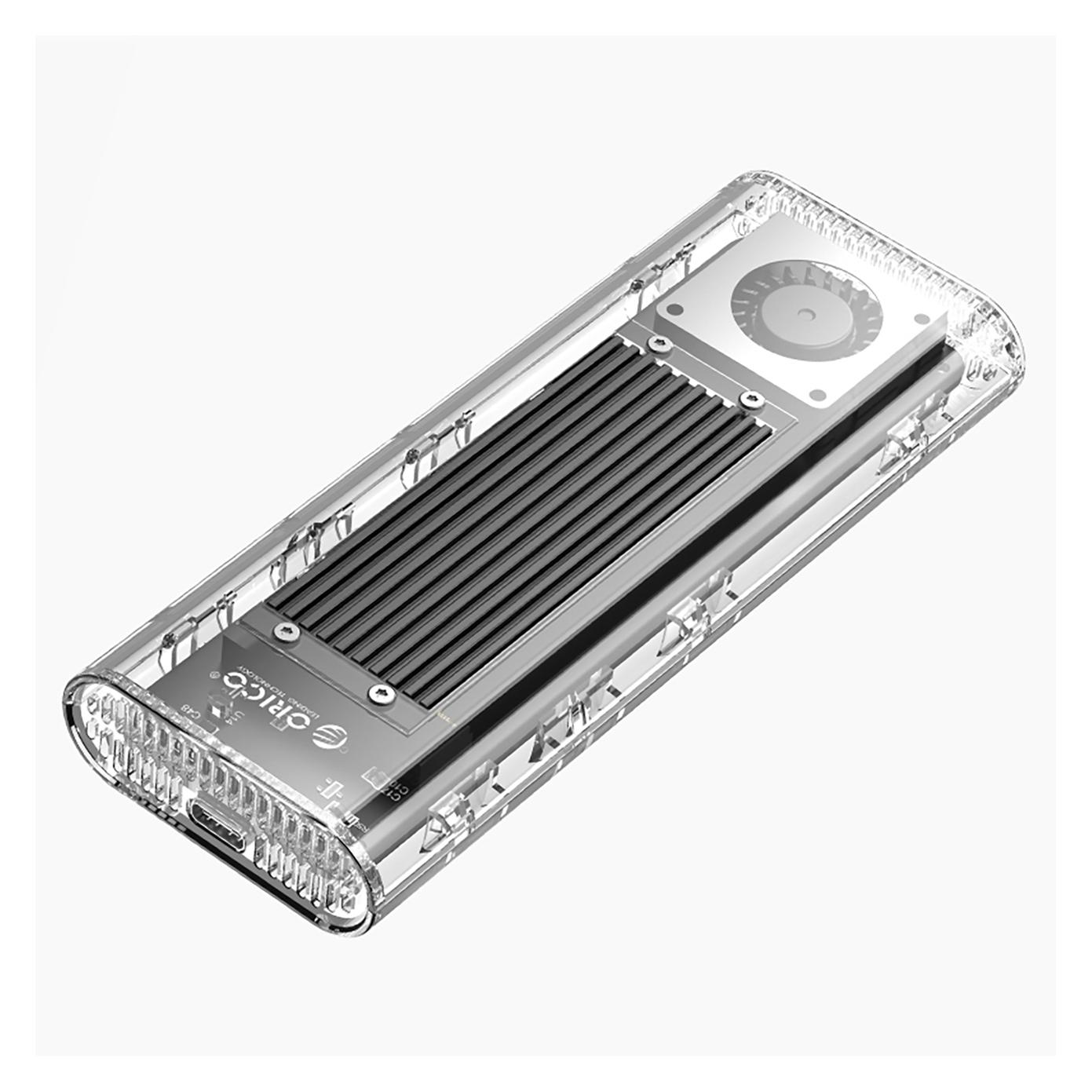Orico TCM2-G20 M.2 NVME USB-C 3.2 20Gb/s Festplattenlaufwerk - Silber/Transparent (M.2) (6942227137883)