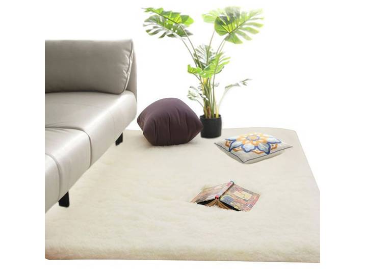 Tapis de salon - Aueq - tendance tapis en laine épaissie de style européen duveteux 160 x 230 cm blanc cassé
