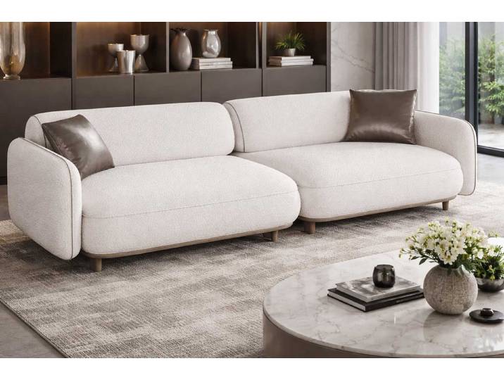 Xlmoebel 3-Sitzer Elegantes weißes 3-Sitzer Loungesofa für Ihr Wohnzimmer, 3-Sitzer 1 Teile, Made in Europa