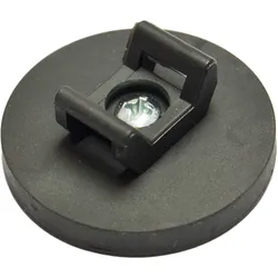 7 Kabelhalter magnetisch, 10 kg Haftkraft, 43 mm Durchmesser, Neodym, Gummi, Stahl, schwarz