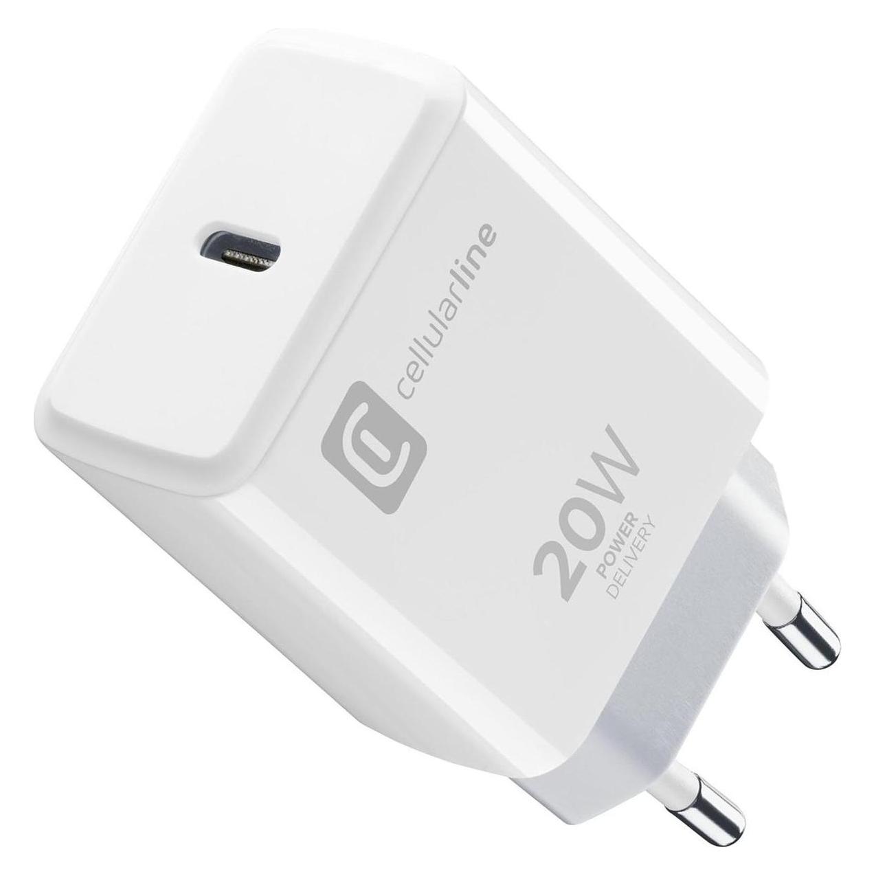 Cellularline USB-C Charger 20W - iPad (2020), iPad Pro (2018 or later) and iPad Air (2020) (20 W, 1 Port) (ACHIPDUSBCPD20WW)