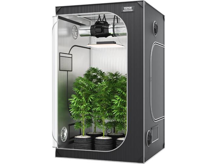 VEVOR Growbox 120x120x200cm Tente de culture d'intérieur\, étagère de porte fenêtre hydroponique