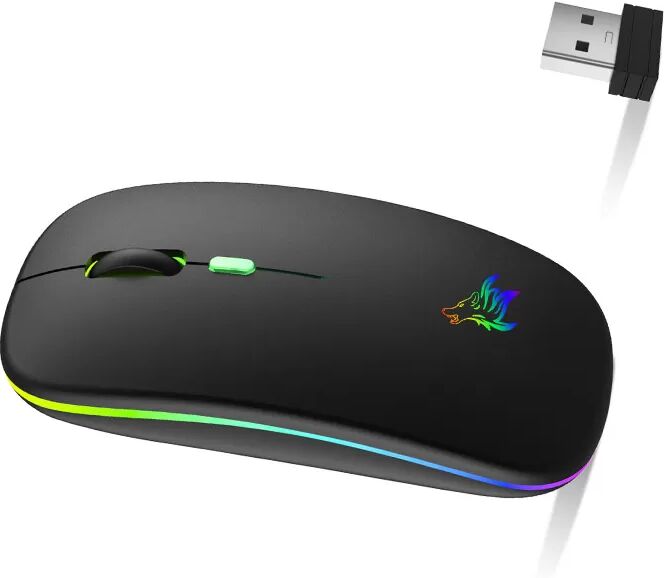 INF Leise Dual-Mode-Maus: Wiederaufladbare kabellose Bluetooth 5.1 C