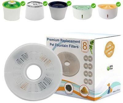 Inspired Living Catit Compatible Activated Carbon Fountain Filters Fresh Water Replacement Set (6 Or 8 Pack) 8pcs