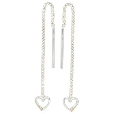 Paar Ohrhänger JOBO, silber (silber 925), Ohrringe, Damen, Silber 925 (Sterlingsilber), Herz 925 Silber