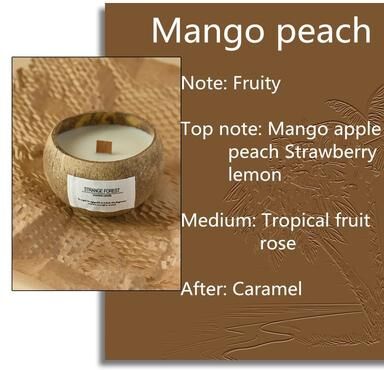 Uplift Picks Handmade Coconut Shell Candle Natural Soy Wax Aromatherapy Candle For Home Decor And Gifts mango Peach