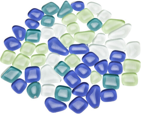 Softglas-Mosaik, Blautöne, polygonal, 10 - 20 mm, 200 g