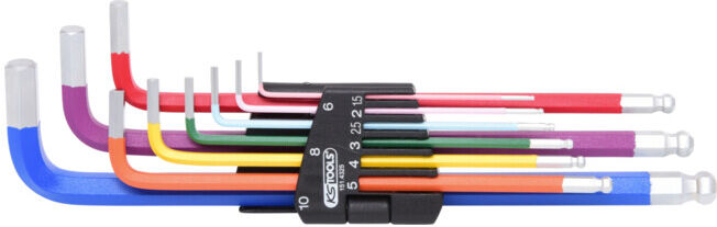 KS Tools set de clés Allen à bille, 9 pièces avec support à charnière (151.4325)
