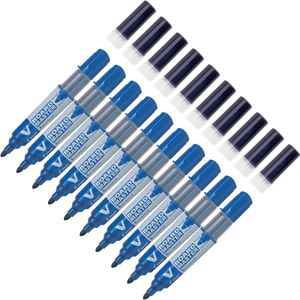 Pilot Whiteboardmarker V-Board Master Bonuspack 10+10, blau, Rundspitze, Strichbreite 2,3 mm, abwischbar, 10 Stück
