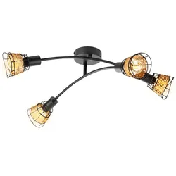 Deckenleuchte Deckenlampe Käfig-Design Metall-Grasgeflecht 4-Flammig Wohnzimmerleuchte