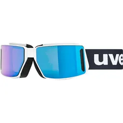 Uvex, Unisex, Sportbrille, mtn tour (White Matt, Clear, Mirror Blue), Weiss