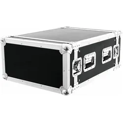 Roadinger PR-2ST 19 Zoll Rack 6 HE Holz inkl. Griff (19" Case), Audio Racks + Cases, Schwarz