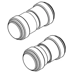 HSK Ersatzteile Knopfgriff mit Inlay, 1x lang  lang, chrom, E100140-55-41-Chrom E100140-55-41-Chrom
