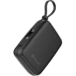 Muvit power bank 20000mAh USB-A 22W + Type C PD65W + 2 cables Type C (PD65W y PD22W) black (20000 mAh, 65 W), Powerbank, Schwarz