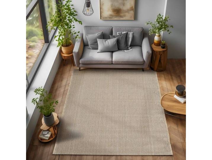 Ayyildiz Tapis modernes design Beige 160 cm rond bouclé moderne naturel style tissé minimaliste pour salon chambre et