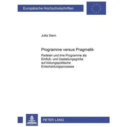 Programme versus Pragmatik, Fachbücher von Jutta Stern