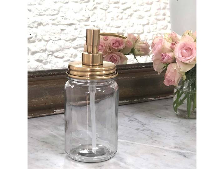 Distributeur de savon liquide en verre et laiton Chaumont