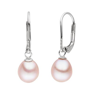Paar Ohrhänger FIRETTI "Schmuck Geschenk Ohrschmuck Patentbrisur Perle", silber (silberfarben, natur), Ohrringe, Damen, 7mm, Perlen Silber 925 (Sterlingsilber), Perlen, Silber 925 (Sterlingsilber), Made in Germany - mit Süßwasserzuchtperle