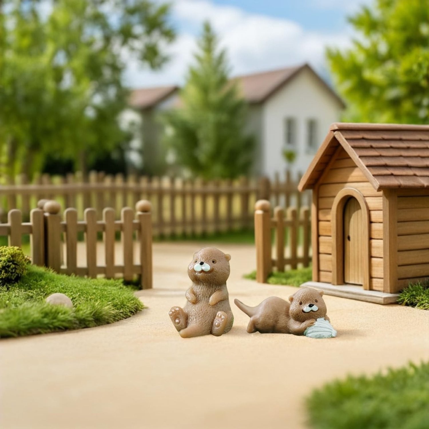 20 Stuks Micro Landscape Otter Ornamenten - Miniatuur Resin Beeldjes voor Bonsai en Decoratie