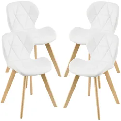Esszimmerstuhl Älmhult 4-er Set 78x47x52 cm Kunstleder Weiß [en.casa]