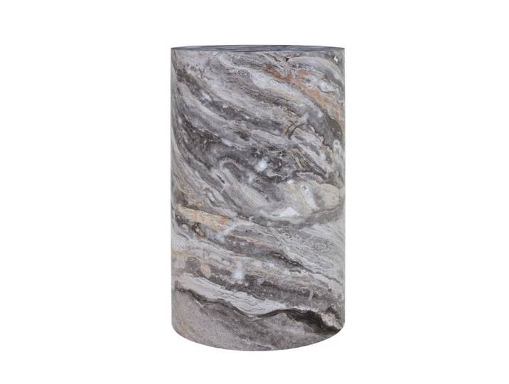 ELVORIN Table basse ronde diametre 30 x hauteur 55 cm MDF aspect marbre gris livree montee