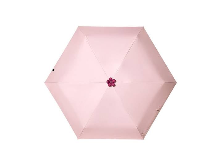 Beneunder BM528 parapluie pare-soleil anti-UV à cinq plis avec revêtement noir, rose