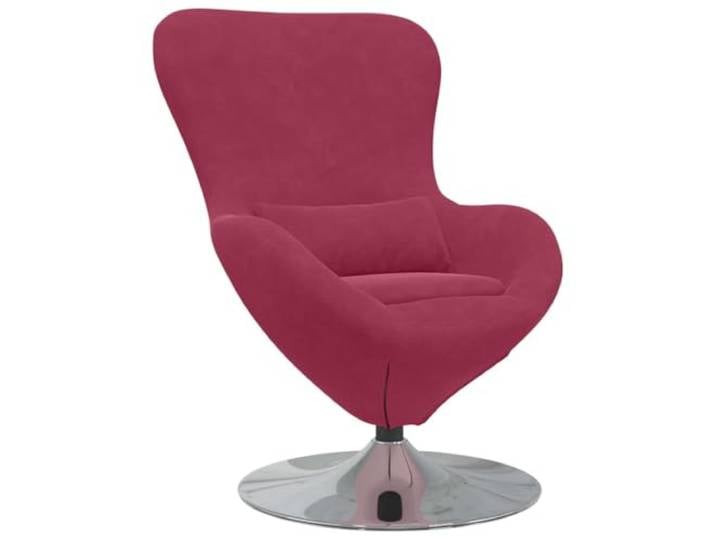 Sessel Ei Rotwein Samt Drehbar 360 Grad für Wohnzimmer Samt Polsterung, drehbarer Standfuß, minimalistisches Design, geneigte Armlehnen, leicht zu pflegen