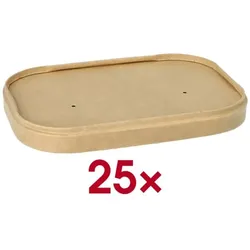Papstar 25 Deckel für Einweg-Verpackungsbecher pure braun, 17.3x2x12.3 cm