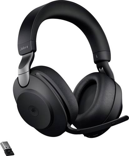Jabra Evolve 2 85 Over Ear Headset Bluetooth, kabelgebunden Stereo Schwarz Mikrofon-Rauschunterdrückung Lautstärkeregelung, Batterieladeanzeige,