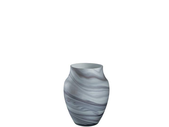 Leonardo Vase, Blau, Grau, Weiss, Glas, 17.40x22.50x17.40 cm, handgemacht, zum Stellen, Dekoration, Vase, Glasvasen
