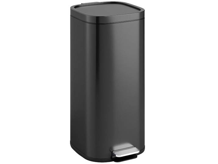 Homcom Mülleimer Metall Kunststoff Schwarz, 29x59.5x36 cm, Haushalt & Reinigung, Reinigung, Mülleimer & Abfallsammler