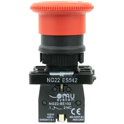 Not Aus Schalter Taster Notschalter für 600V und 10A mit in rotem Knopf NG22-ES542