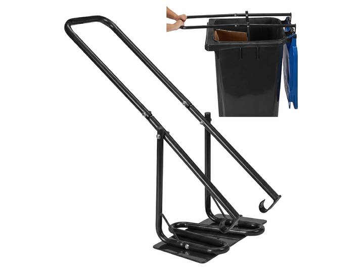 Compacteur de déchets Relaxdays pour poubelle\, compacteur de déchets à plaque métallique\, déchets ménagers\, déchets résiduels\, plastique\, manuel\, acier\, noir