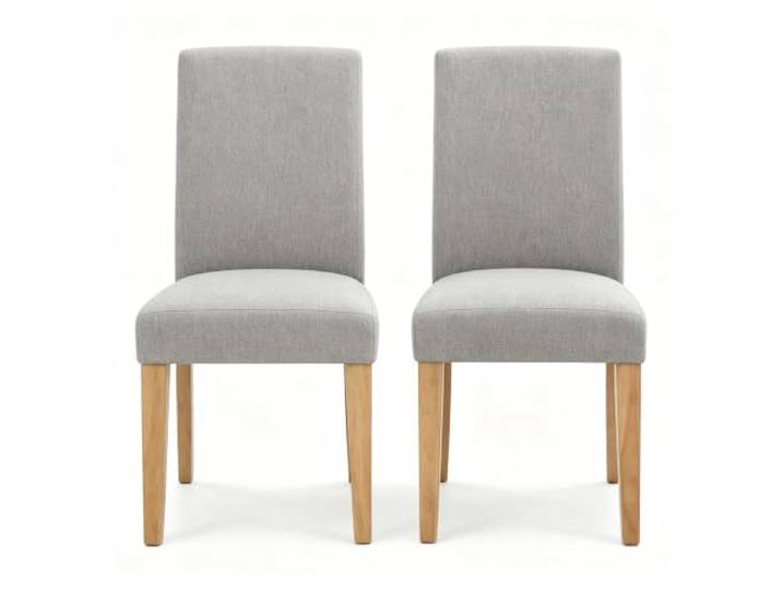 Hapterouse Esszimmerstühle 2er-Set Leinen Gepolstert Holzbeine Grau 120 kg Gepolsterte Sitzfläche, atmungsaktiver Bezug, ergonomische Lehne, Küche & Wohnraum